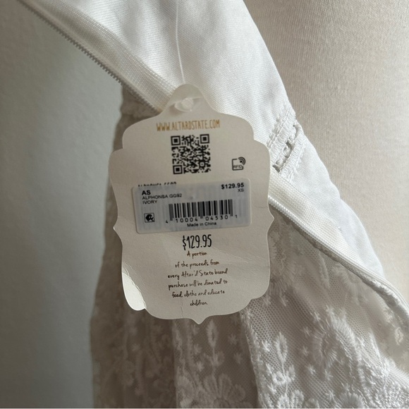 NWT Altar’d State Cami Strap White Lace Maxi Dress | Size XS Extra Smalll - Picture 5 of 7